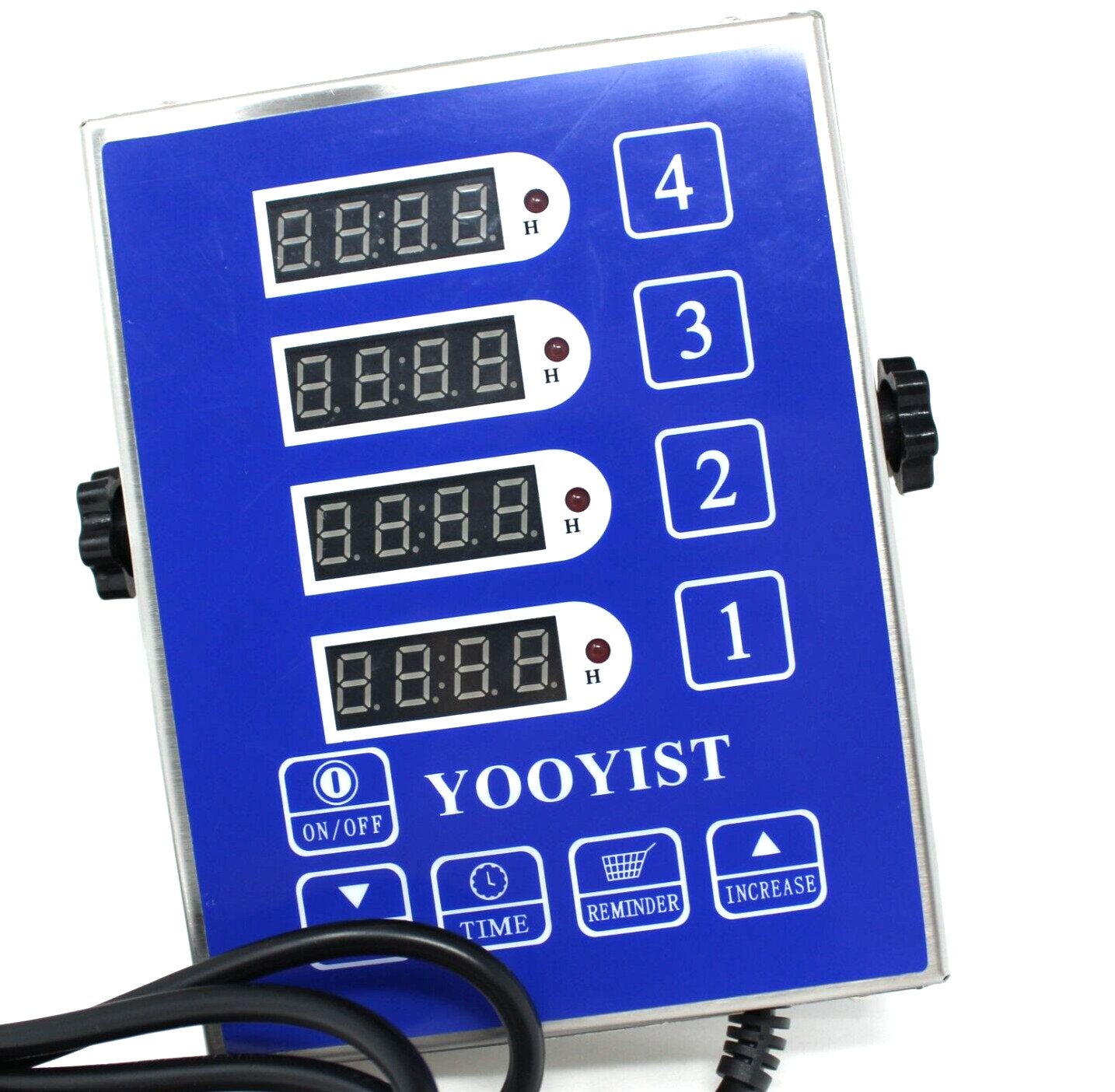 Commercial Kitchen Digital Timer with 4 Channels Heavy Duty Stainless Steel