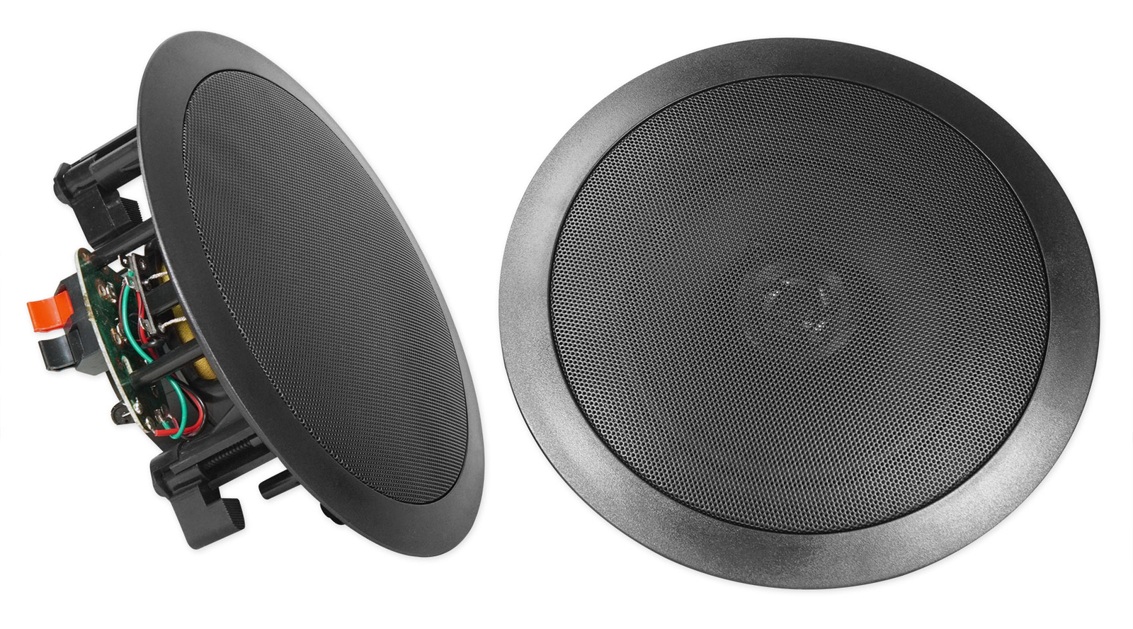 Home Theater Bluetooth Receiver+Equalizer EQ+(4) 6.5" Black Ceiling Speakers
