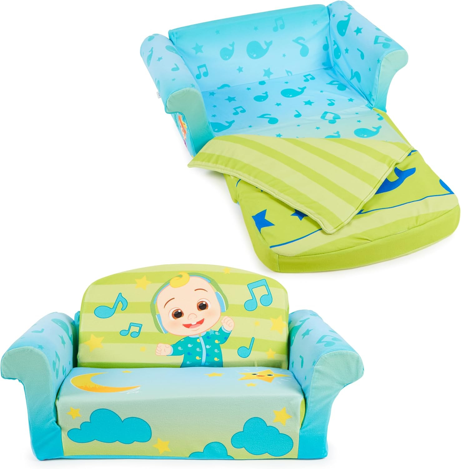 Furniture, Cocomelon 3-In-1 Slumber Sofa Baby Lounger, Convertible Kids Couch, S