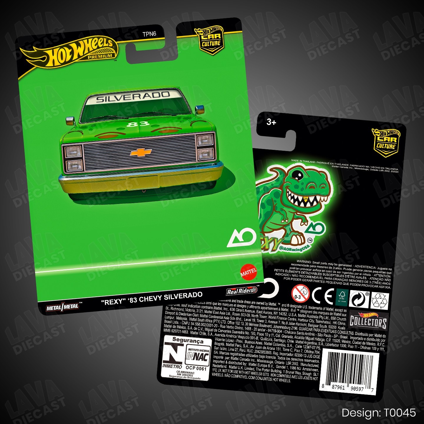 Custom Hot Wheels REXY '83 Chevy Silverado Truck Card back 1/64 Square Body C10