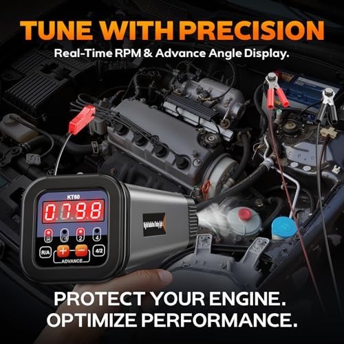 Digital Timing Light with Tachometer & Advance Angle - 12V Inductive Ignition Gu