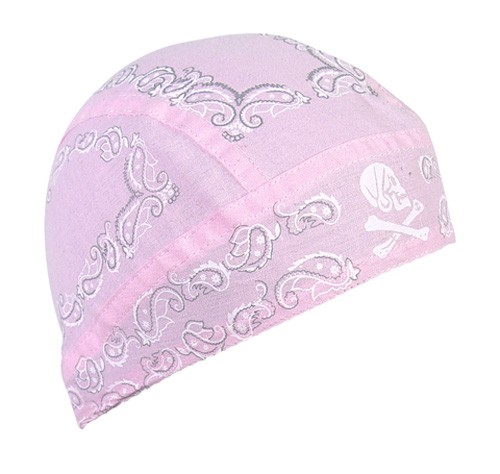 Flydanna Headwrap, Manufacturer: Zan Headgear, FLYDANNA PINK SKULL PAISLEY Z502
