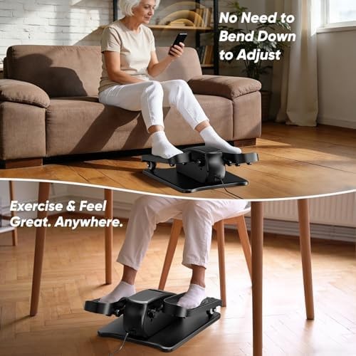 Under Desk Elliptical Machine for Senior Mini Elliptical Leg Exerciser with R...