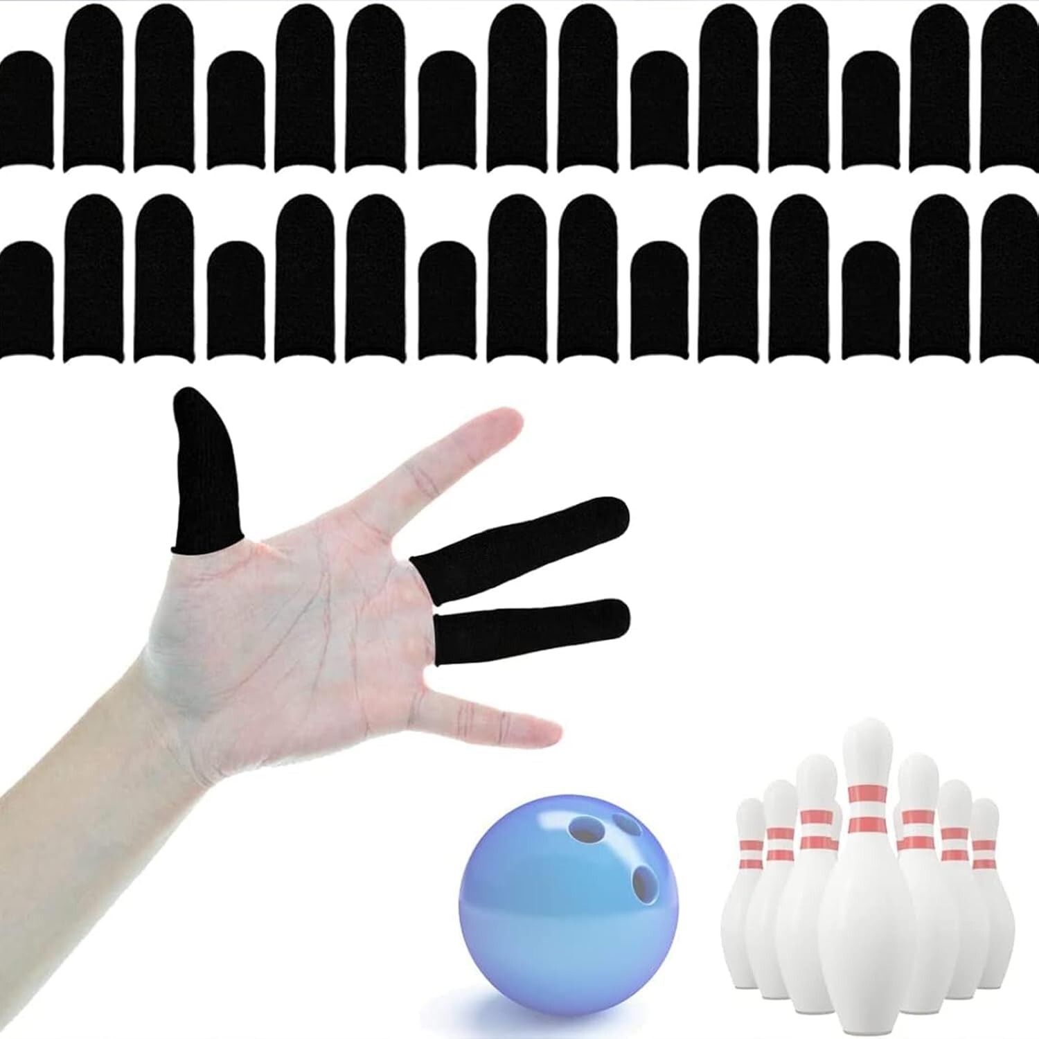 HALLEAST 30 Pieces Finger Sleeves for Bowling, Disposable Bowling Thumb Sleeves