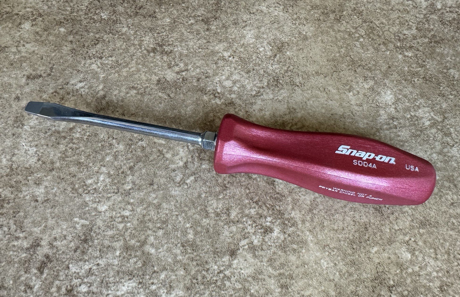 🔴 NEW Snap-On 100th PEARL RED Hard Handle 1/4" Flat Blade Screwdriver SDD4A