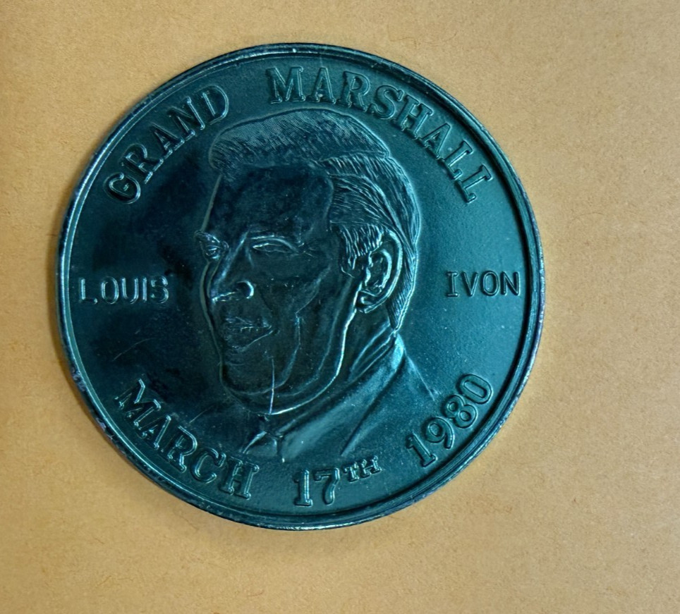 Doubloon 1980 St Patrick's Day New Orleans Grand Marshall Louis  Irish Club 1