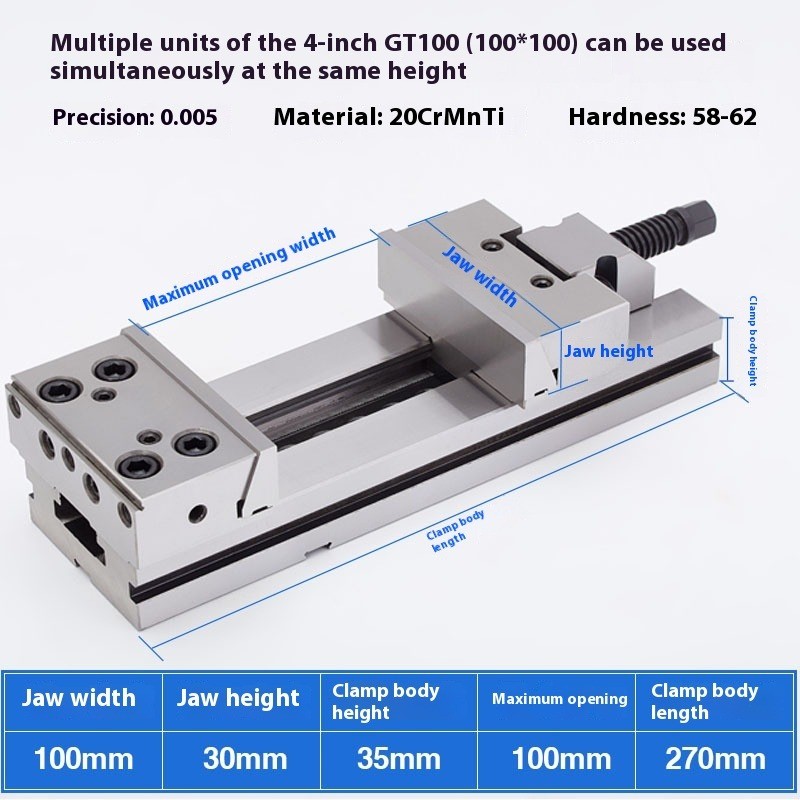 100*100 High Precision Combination Bench Vise Cnc Machining Center Grinding