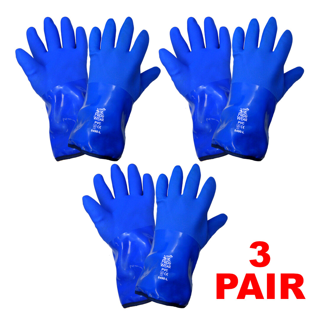 Global Glove 8490 FrogWear Insulated, Waterproof, Flexible PVC Gloves (3 PAIR)