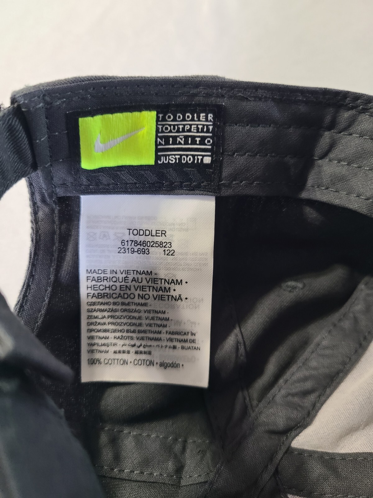 Nike Strapback Hat Toddler Size Gray Adjustable Swoosh Logo Solid Cotton
