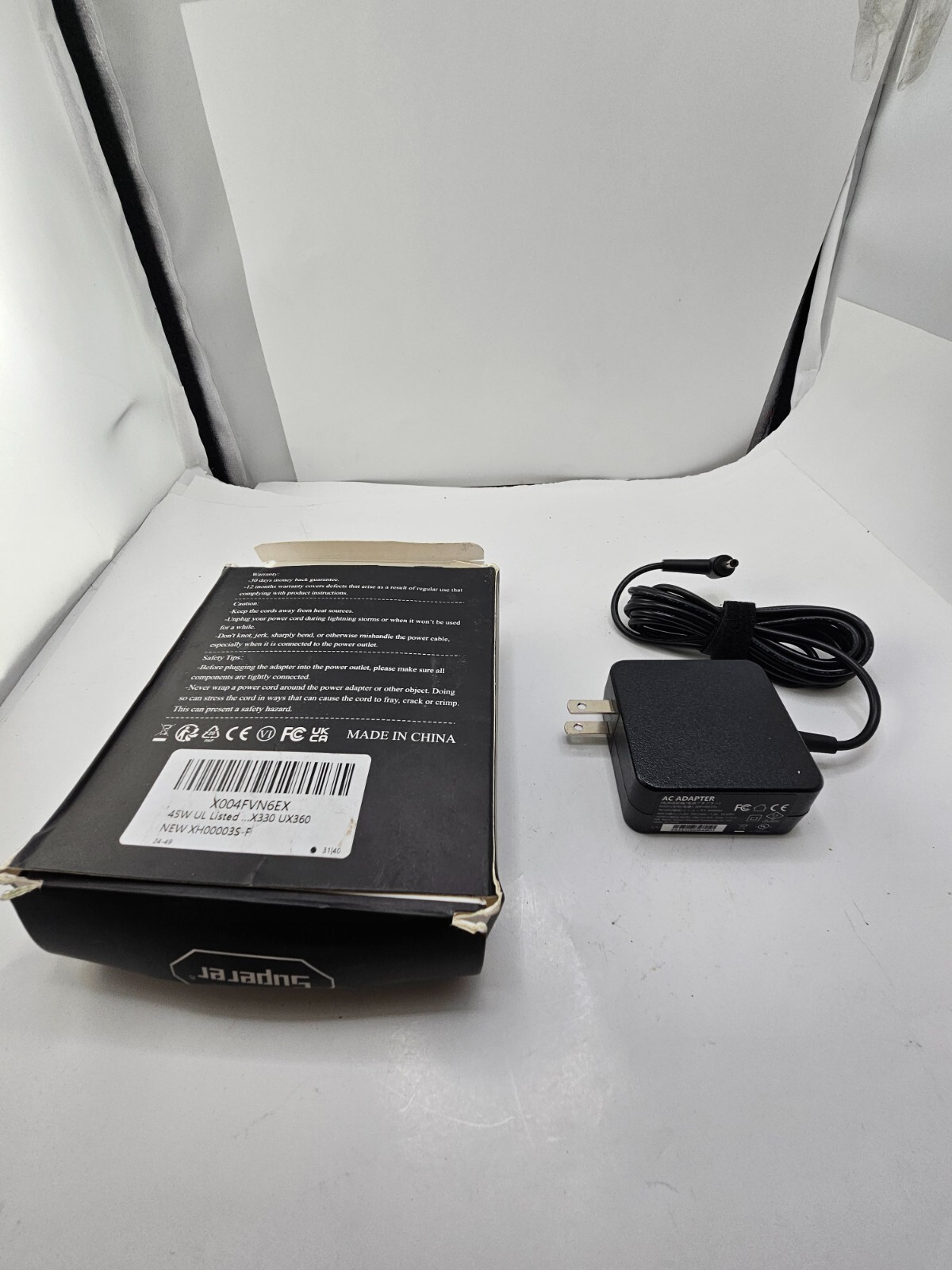 Superer 45W 2.37A UL Listed Charger AC Adapter Black for Asus Vivobook Laptop