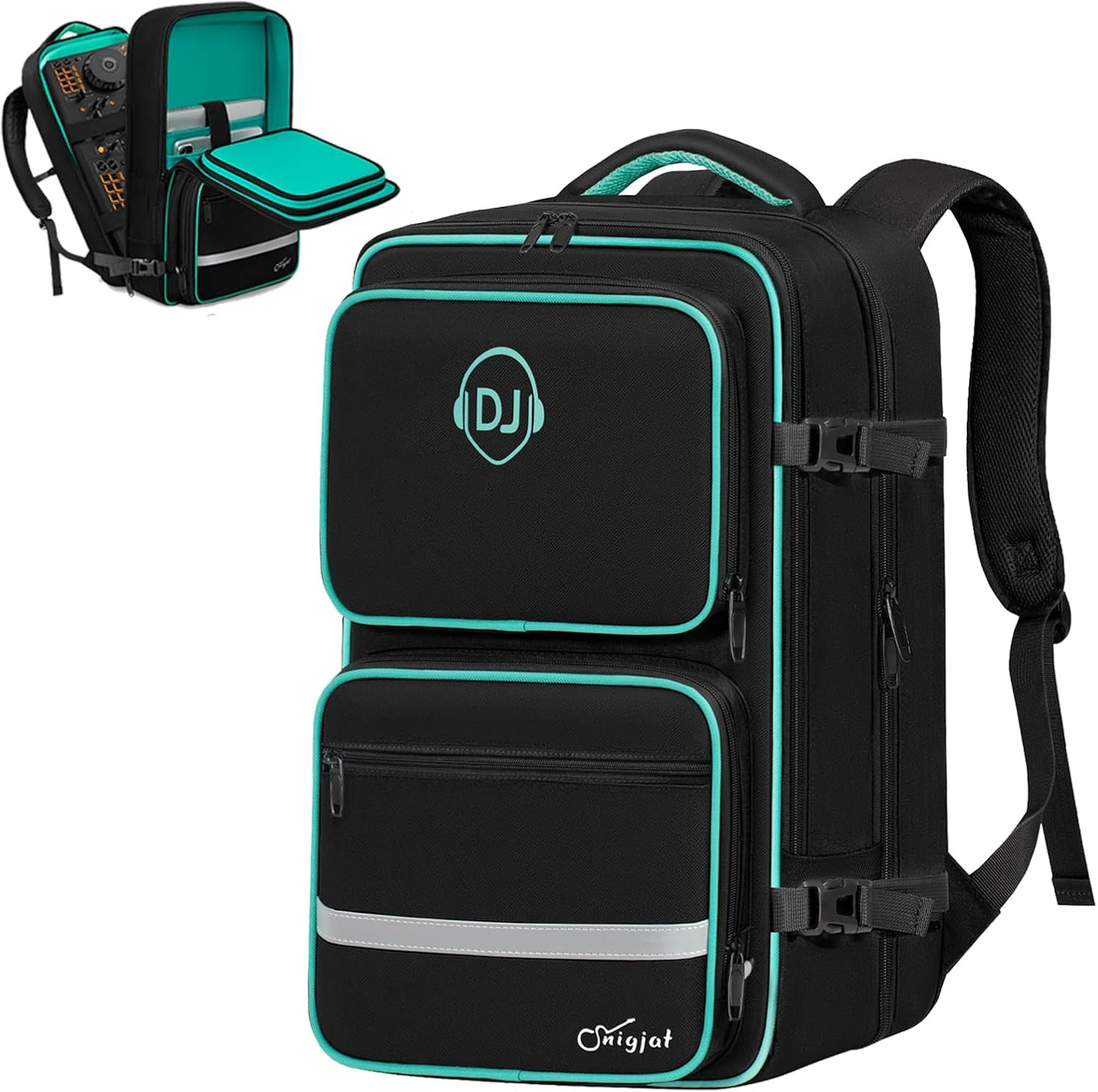 DJ Controller Case for DDJ FLX4/ 400/ REV1, Padded DJ Backpack | DJ Controller B