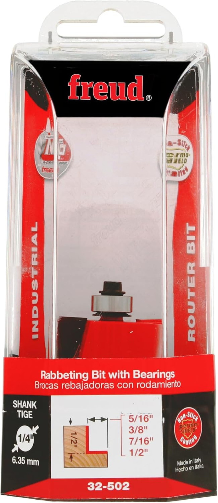 32-502 Multi-Rabbet Router Bit Set with 4 Bearings - 1/4" Shank