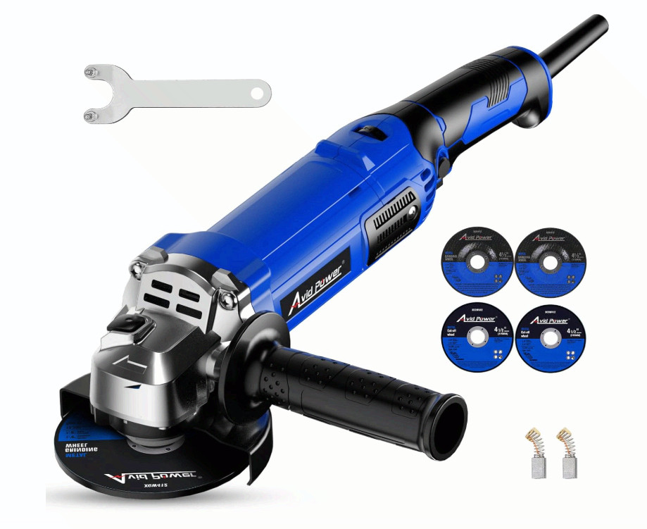 4-1/2" Angle Grinder 1000W Variable Speed with Accessories