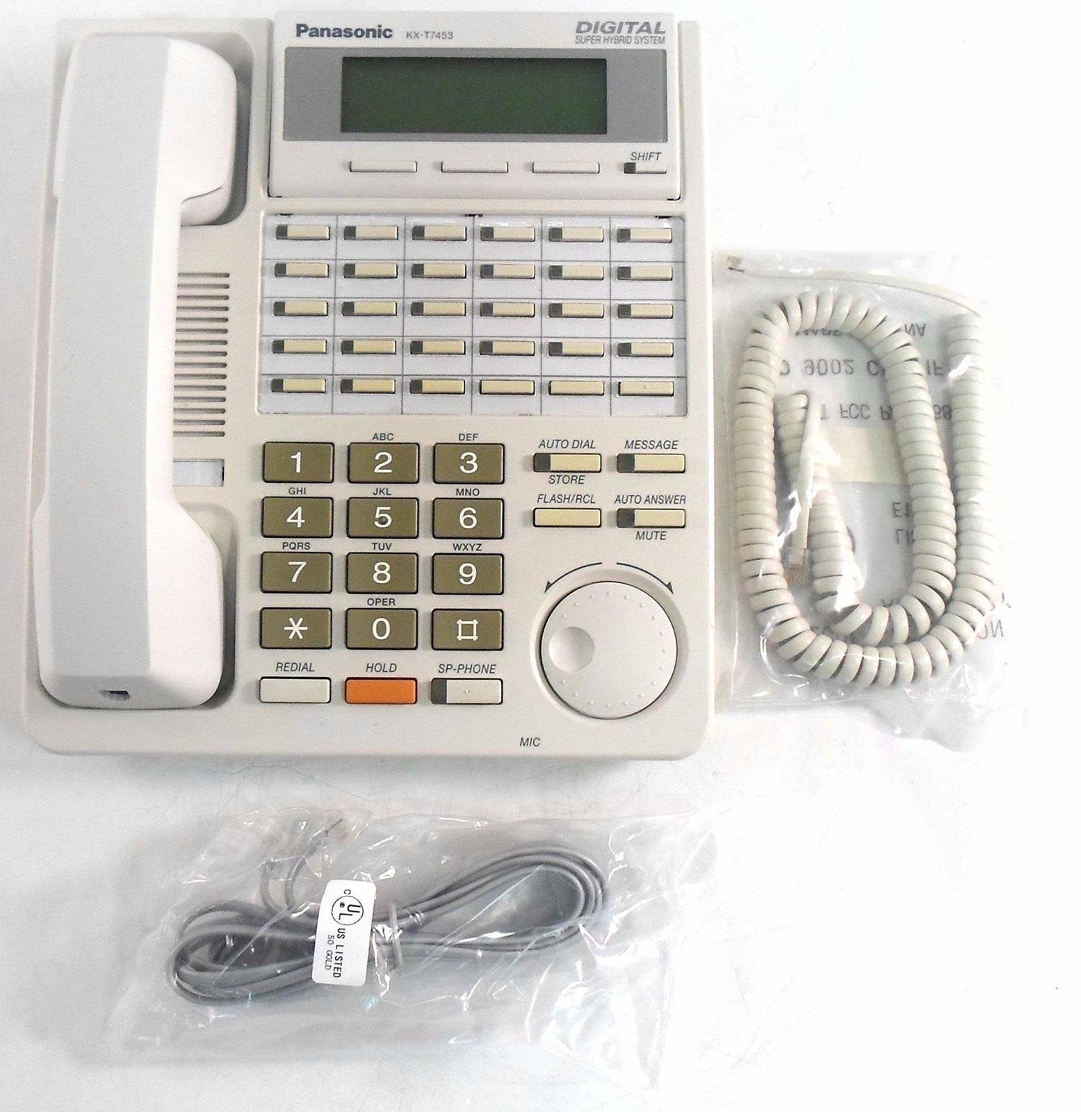 Panasonic KX-T7453 24-Button Backlit Speaker display Phone (White) Refurbished
