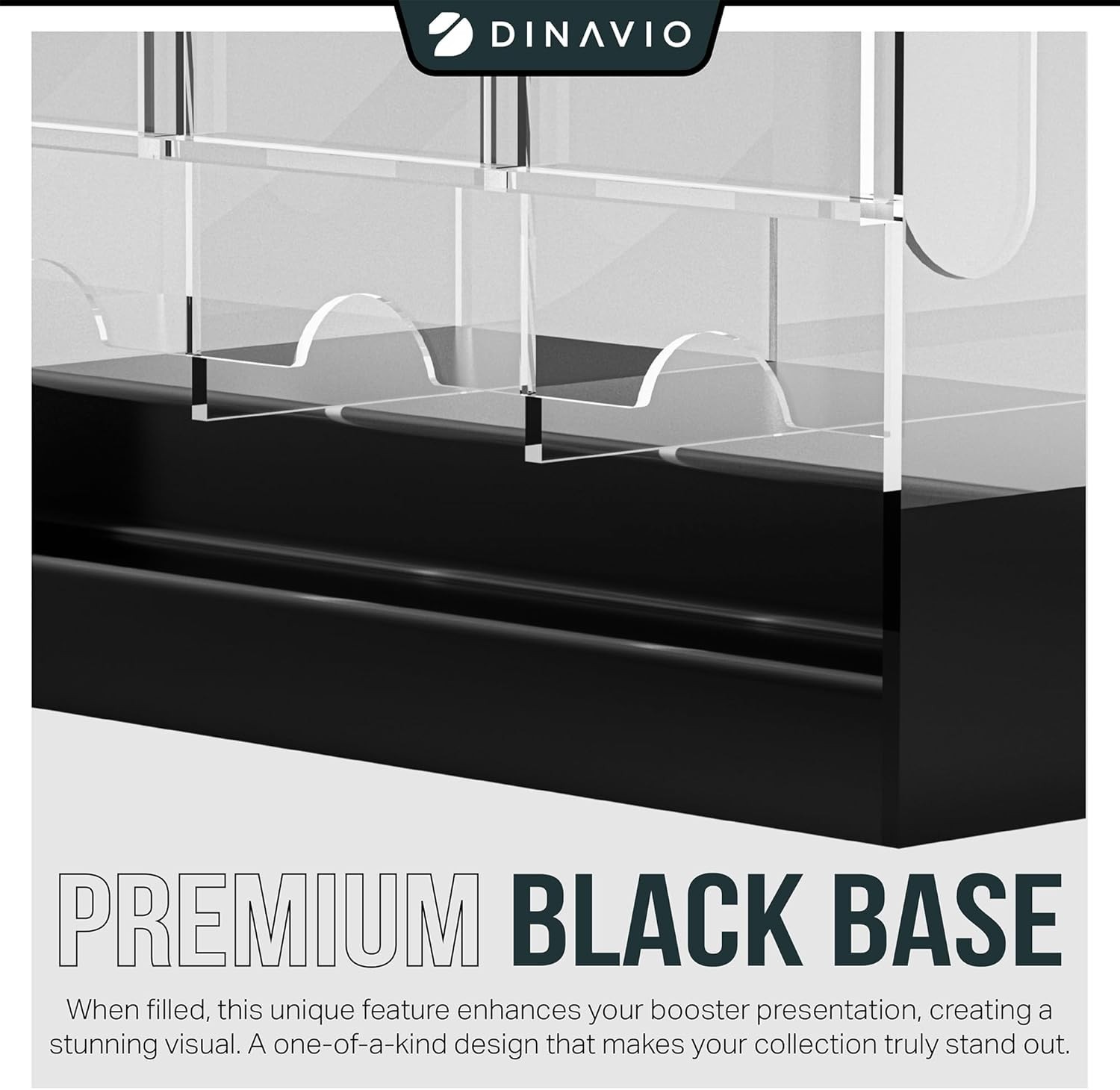 3-Slot Booster Pack Dispenser Acrylic with Black Base - Stackable