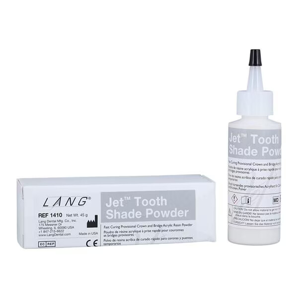 SALE! Lang Jet Tooth Shade Fast Curing C&B Acrylic Resin Powder (45g) Dental