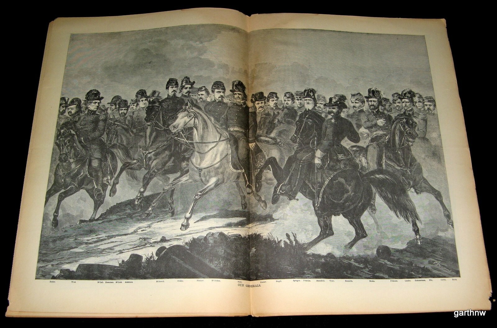 UNION GENERALS PORTRAIT 1861 CIVIL WAR HARPER'S WEEKLY 100th ANNIVERSARY