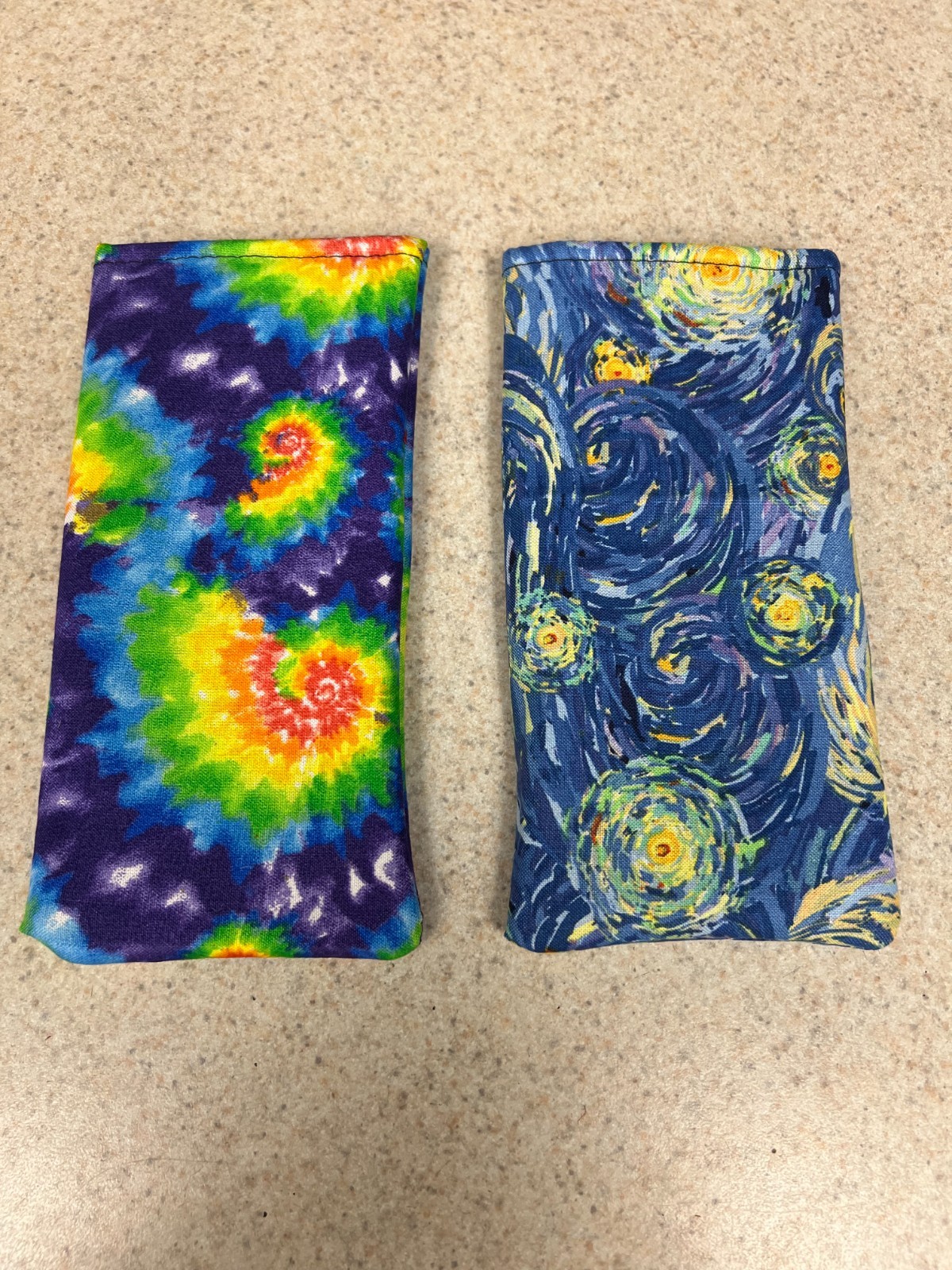 Sunglass / Eyeglass Fabric Cases - 2 Different Tie Dyed and Swirl Cases - FUN