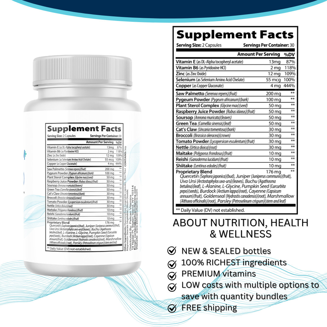 Alpha Stream + - Prostate Support- 3 Bottles- 180 Capsules