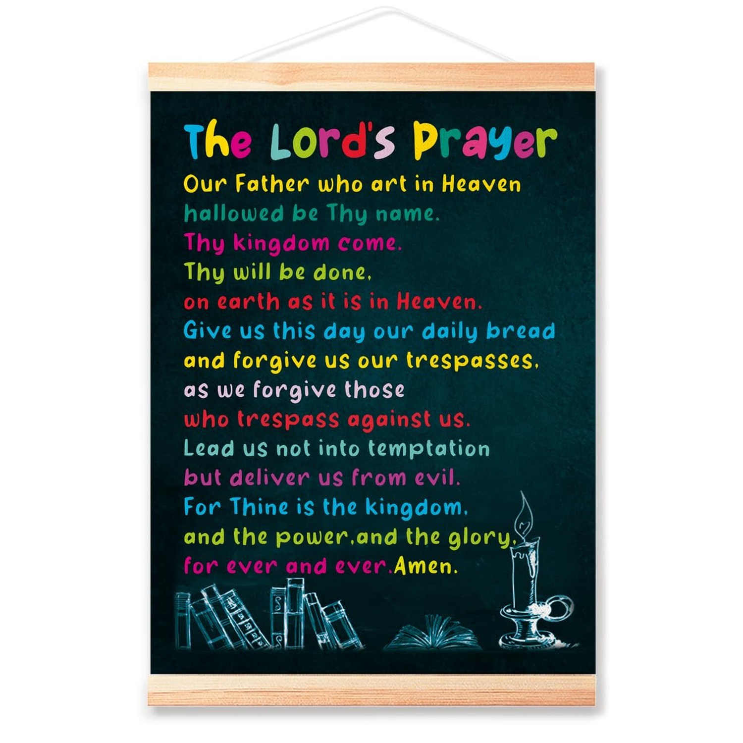 Christian Kids Posters Hanger Frame for Nuresy Classroom Wall Decor,Bible Ver...