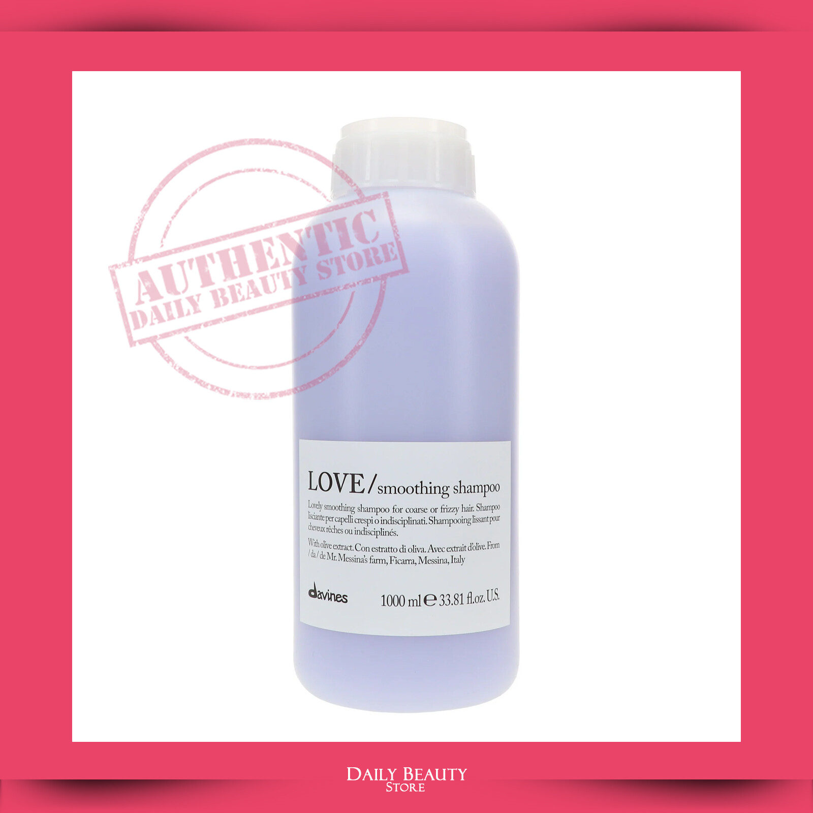 Davines LOVE SMOOTHING Shampoo 1000ml 33.8oz NEW FAST SHIP