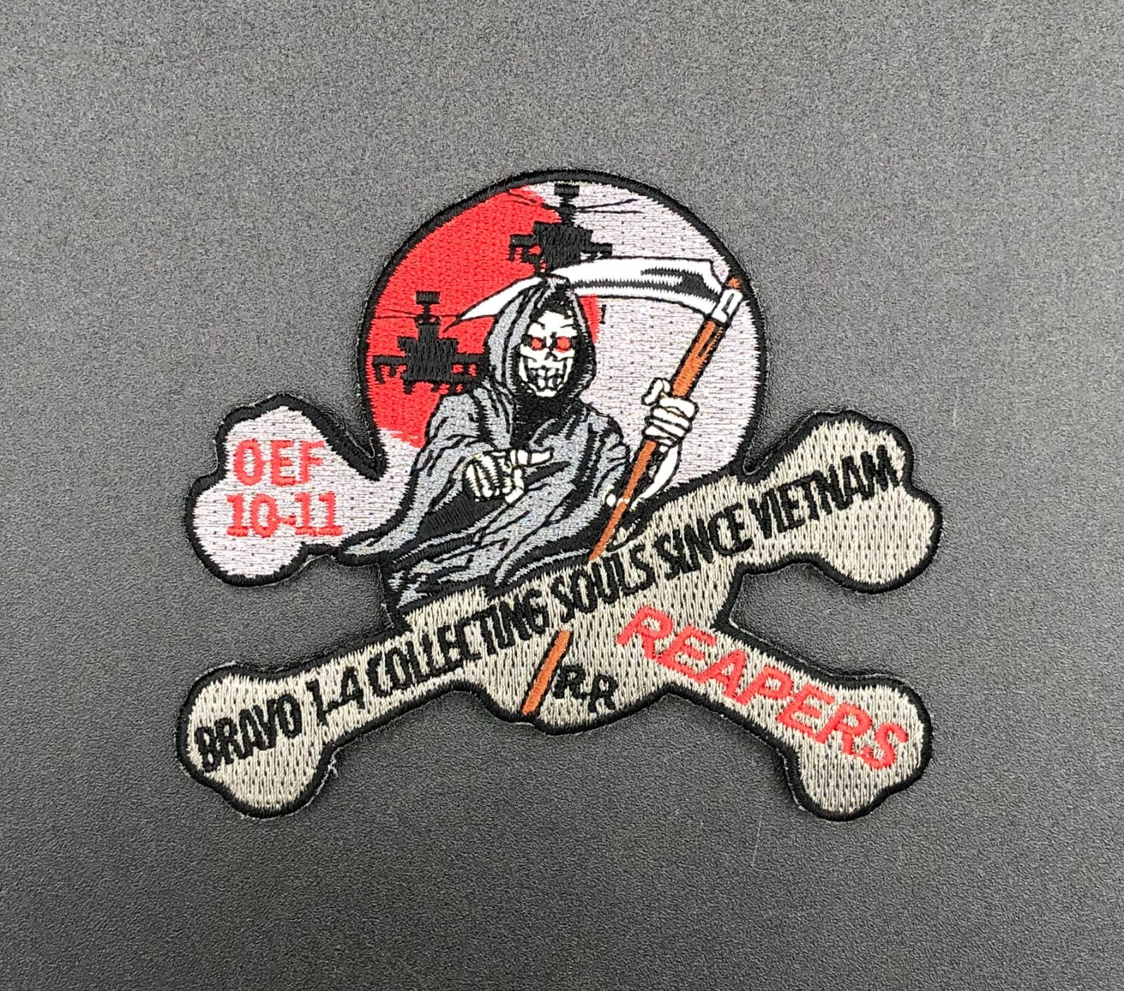B 1-4 Reapers OEF 10 11 Apache Skull Crossbones Army Aviation Patch OEF OIF