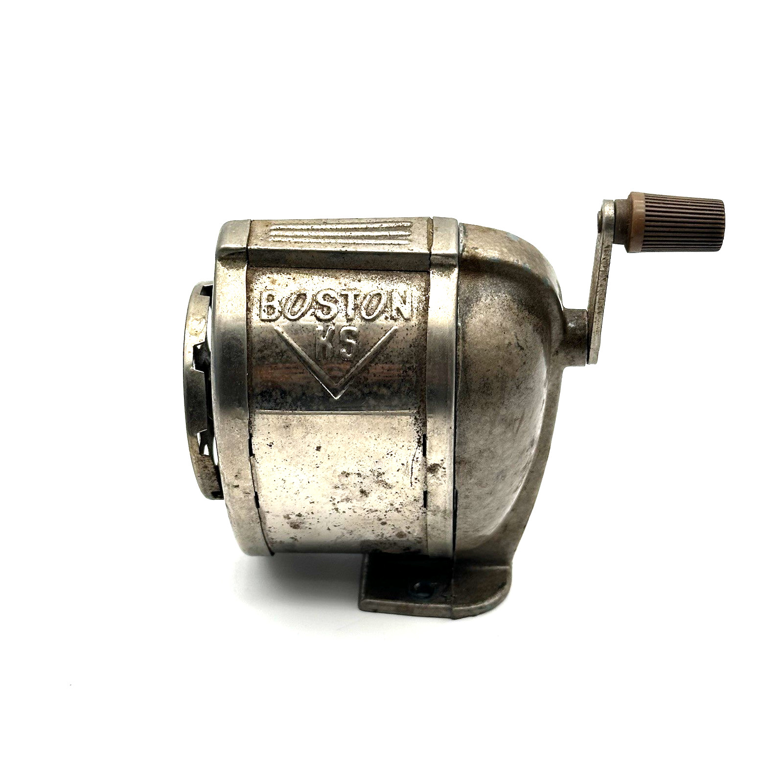 Boston KS Pencil Sharpener Metal Hand Crank Desk Mount School Office  Vintage