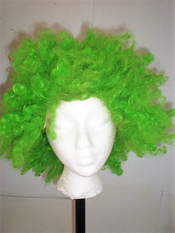 West Bay Wig Unisex Green Short Afro Kanekalon Modacrylic Party