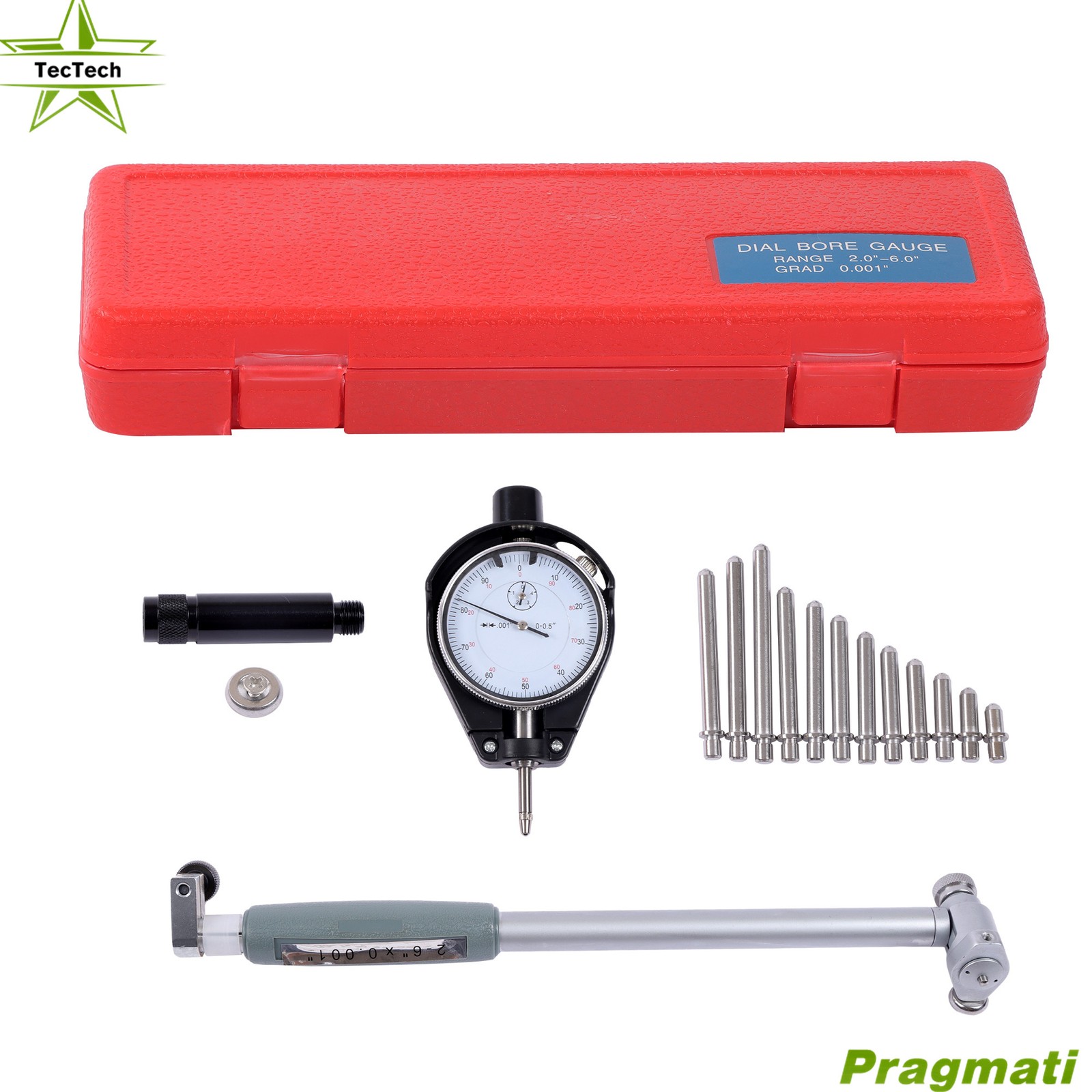 Dial Bore Gauge 2"-6" Engine Cylinder Measurement Gage Tool Kit 0.001"
