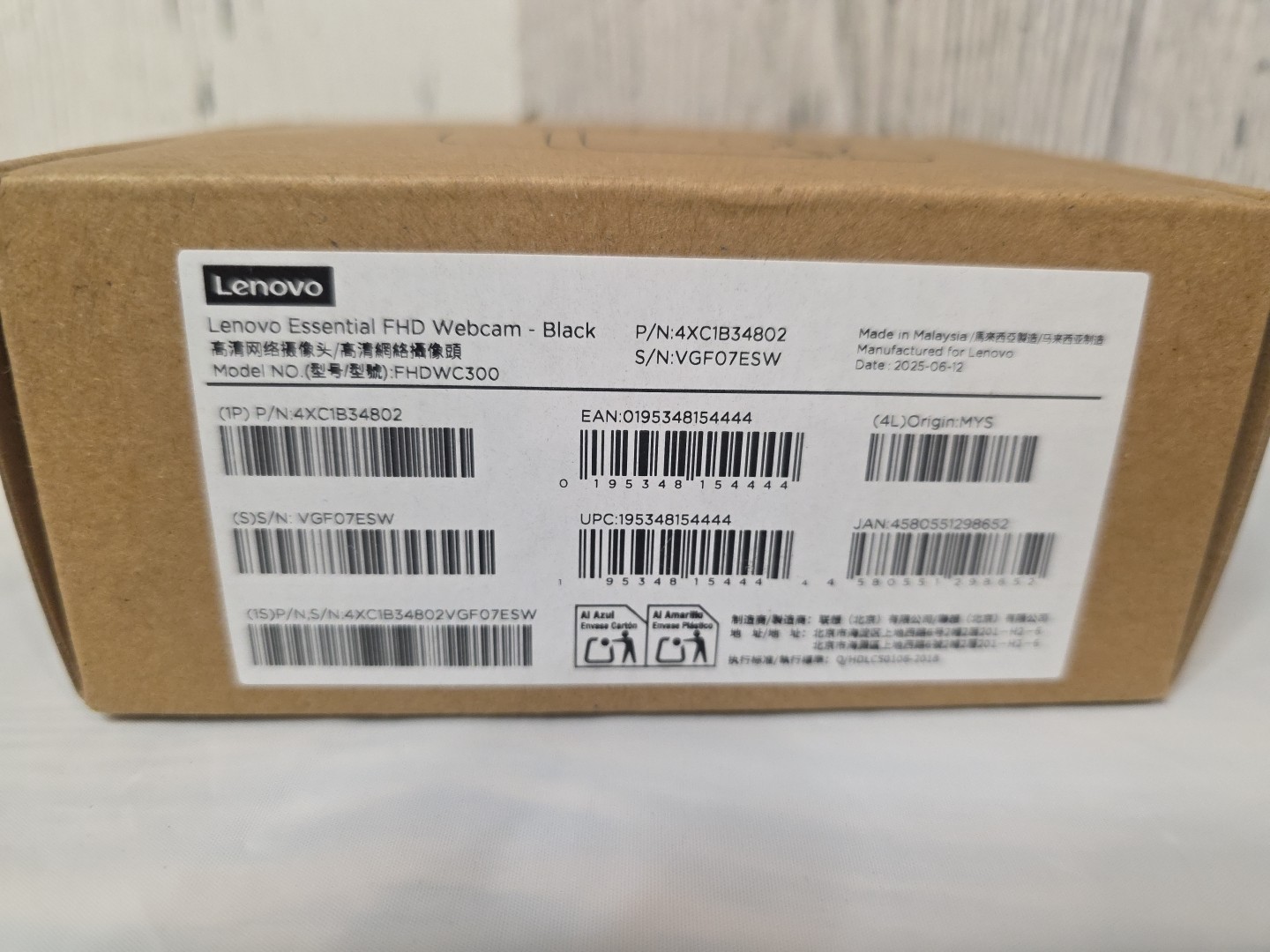 Lenovo Webcam FHDWC300 Black