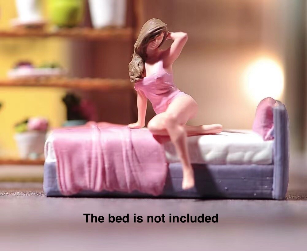 ZD 1:64 Painted Figure Model Miniature  Diorama Sand Tennis Girl Sport Lady