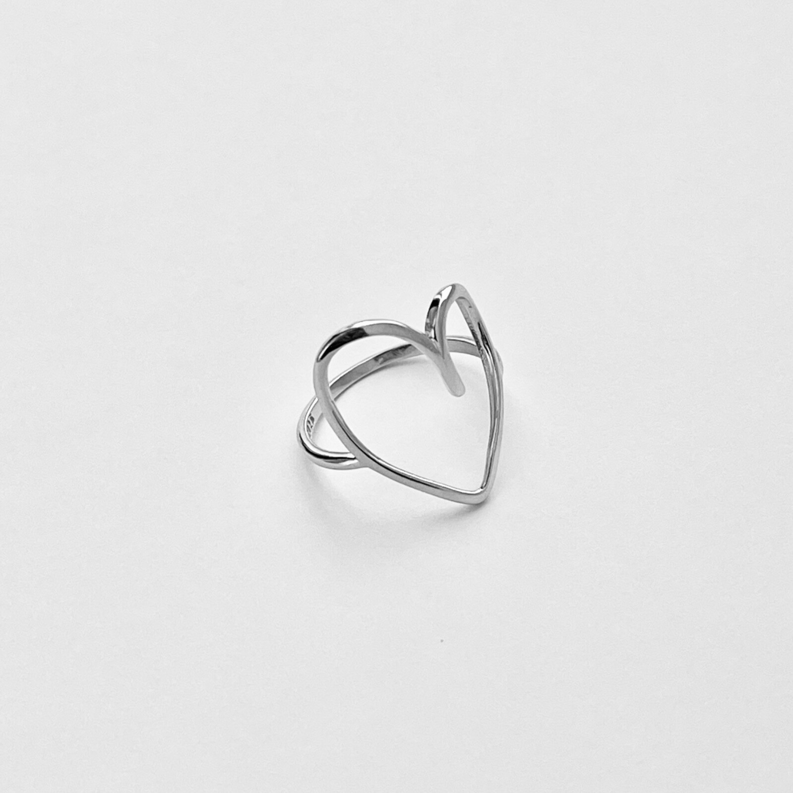 Sterling Silver Big Open Heart Ring, Delicate Ring, Silver Rings, Love Ring