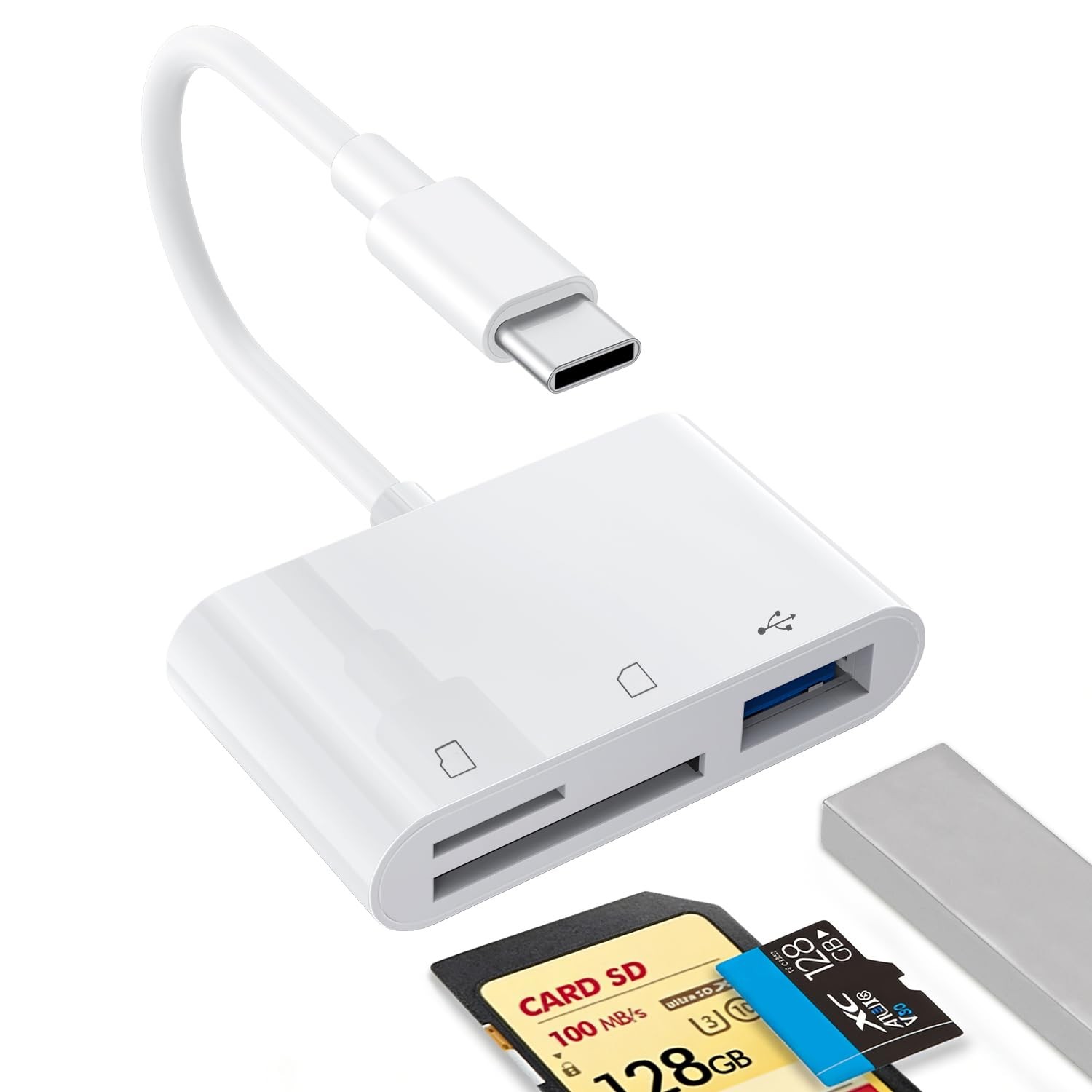 YGKSAA 1PCS USB C to SD Card Reader, SD/TF/USB 3-in-1 Memory Reader,...