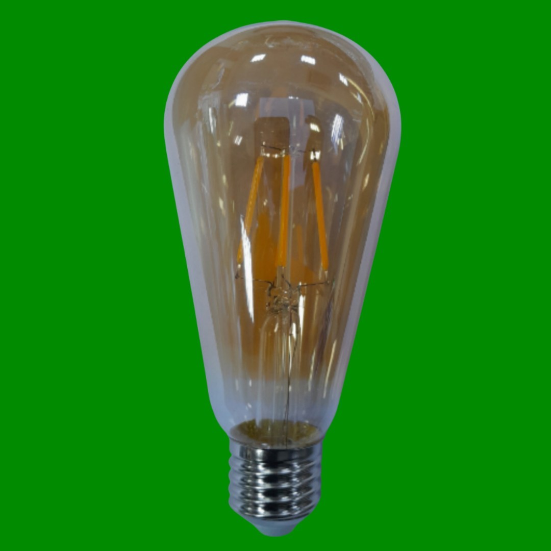 2x 4W Pear LED Filament Amber Vintage Light Bulb Edison Screw E27 ES Lamp