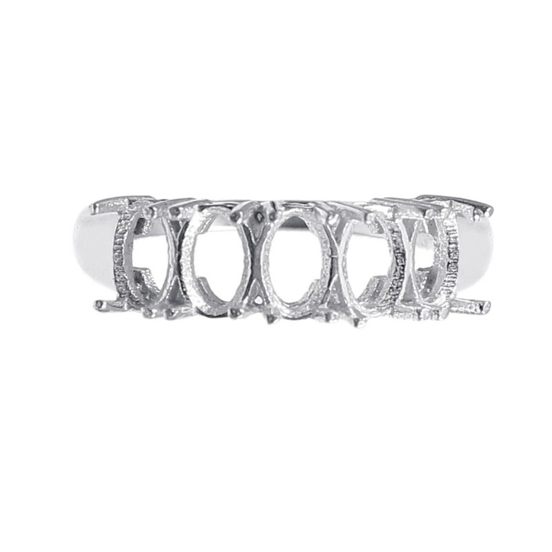 Semi Mount Ring 925 Sterling Silver Setting Size 6X4 MM Oval Shape Eternity Ring