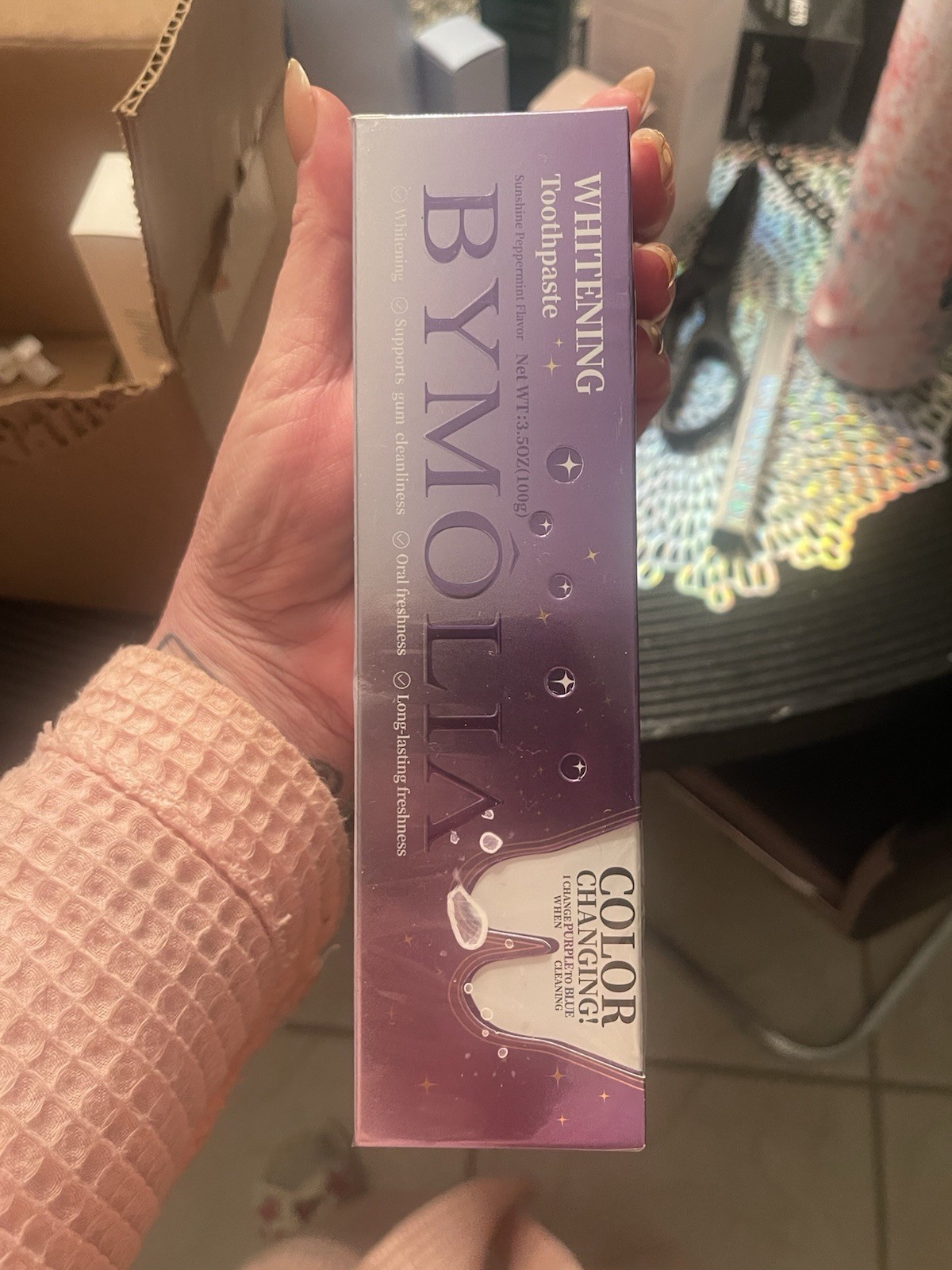 BYMÓLIA Whitening Toothpaste Color Changing Sunshine Peppermint 3.5 oz