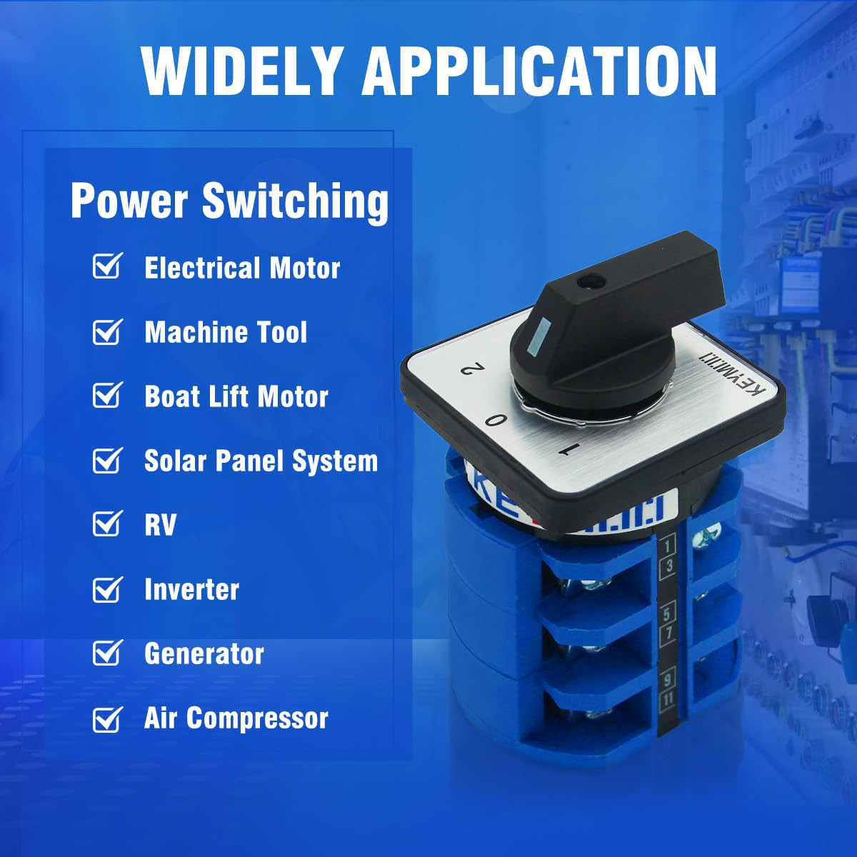 63A Rotary Change-Over Switch with Copper Cable Connector, 660V 3 Position 3 Pha