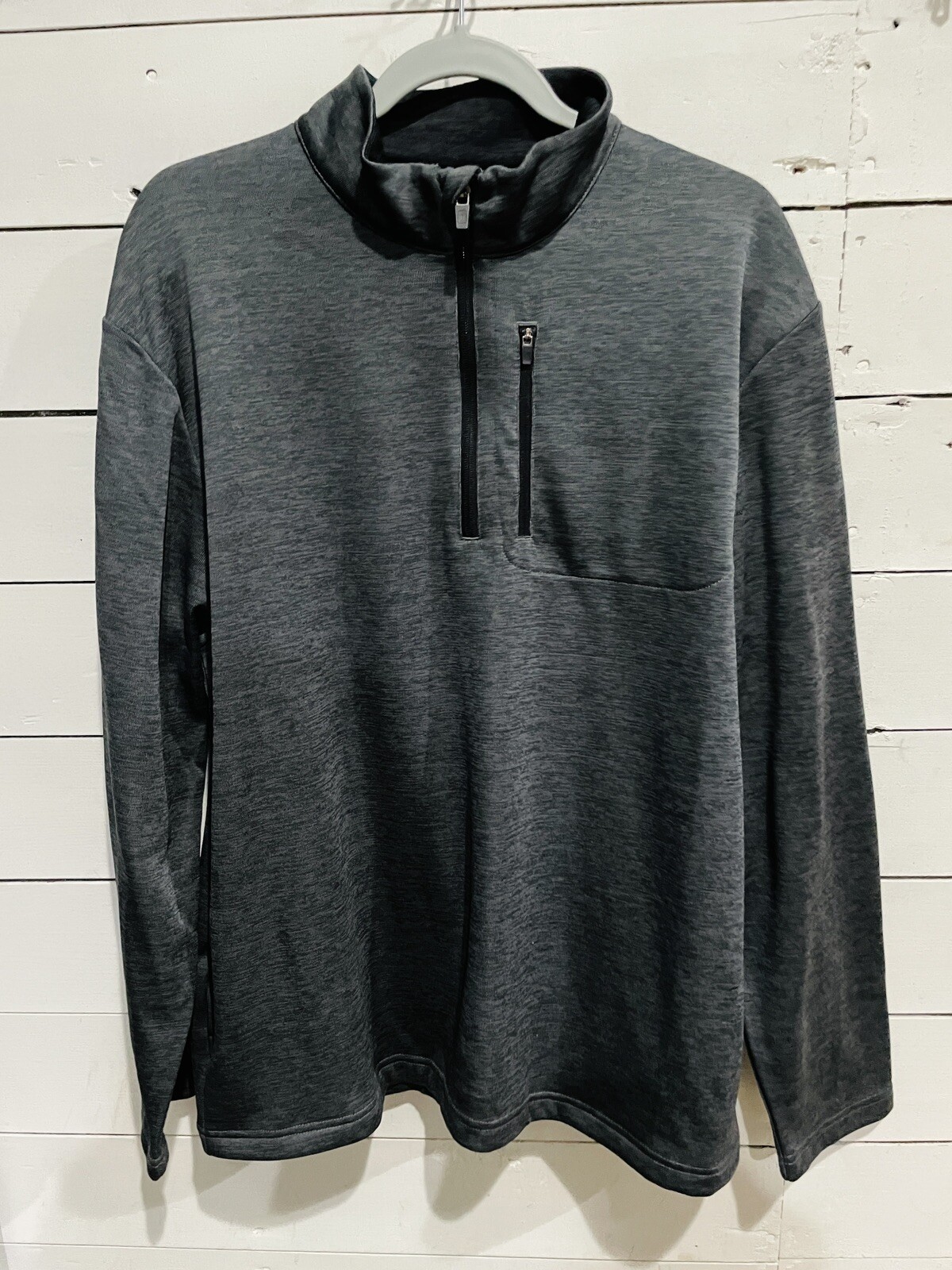 Gray Mens Large Golf 1/4 Zip Pullover PGA TOUR L Pockets Long Sleeve Athleisure