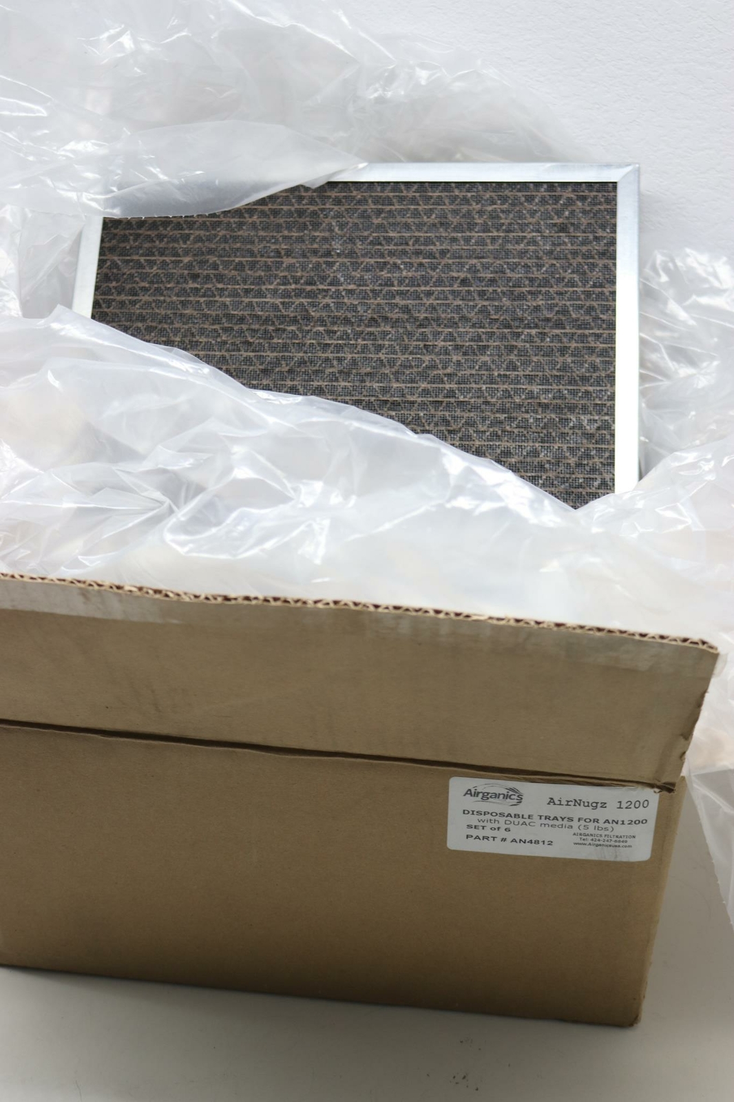 6x Set Airganics AirNugz 1200 Disposable Filter Trays w/ DUAC Media 5LB AN1200