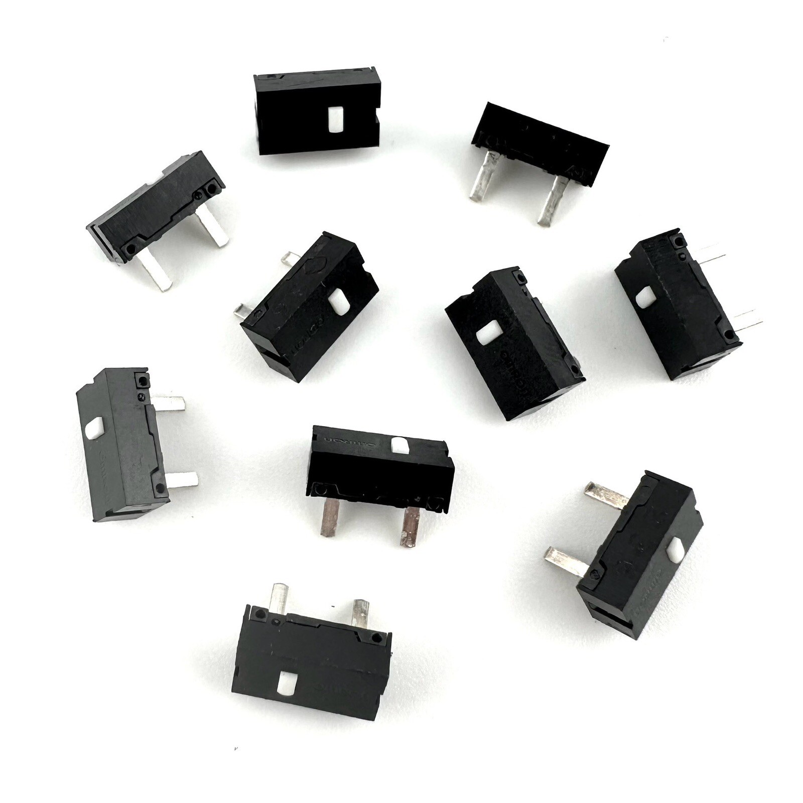 Omron Mini 2 Pin Foot Micro Switch White Dot (10 Pieces)