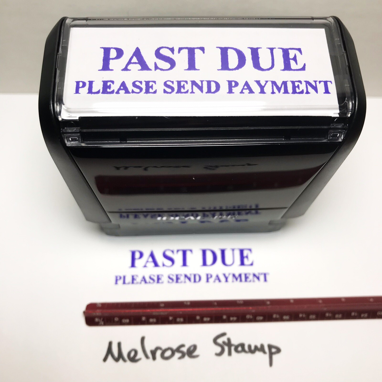 Past Due Please Send Payment Rubber Stamp Purple Ink Ideal 4913