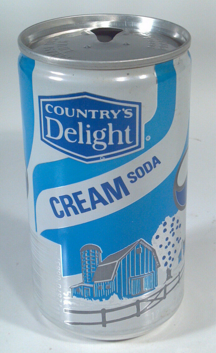 Vintage Country's Delight Cream Soda Pop Can 12oz Aluminum Hodgkins IL