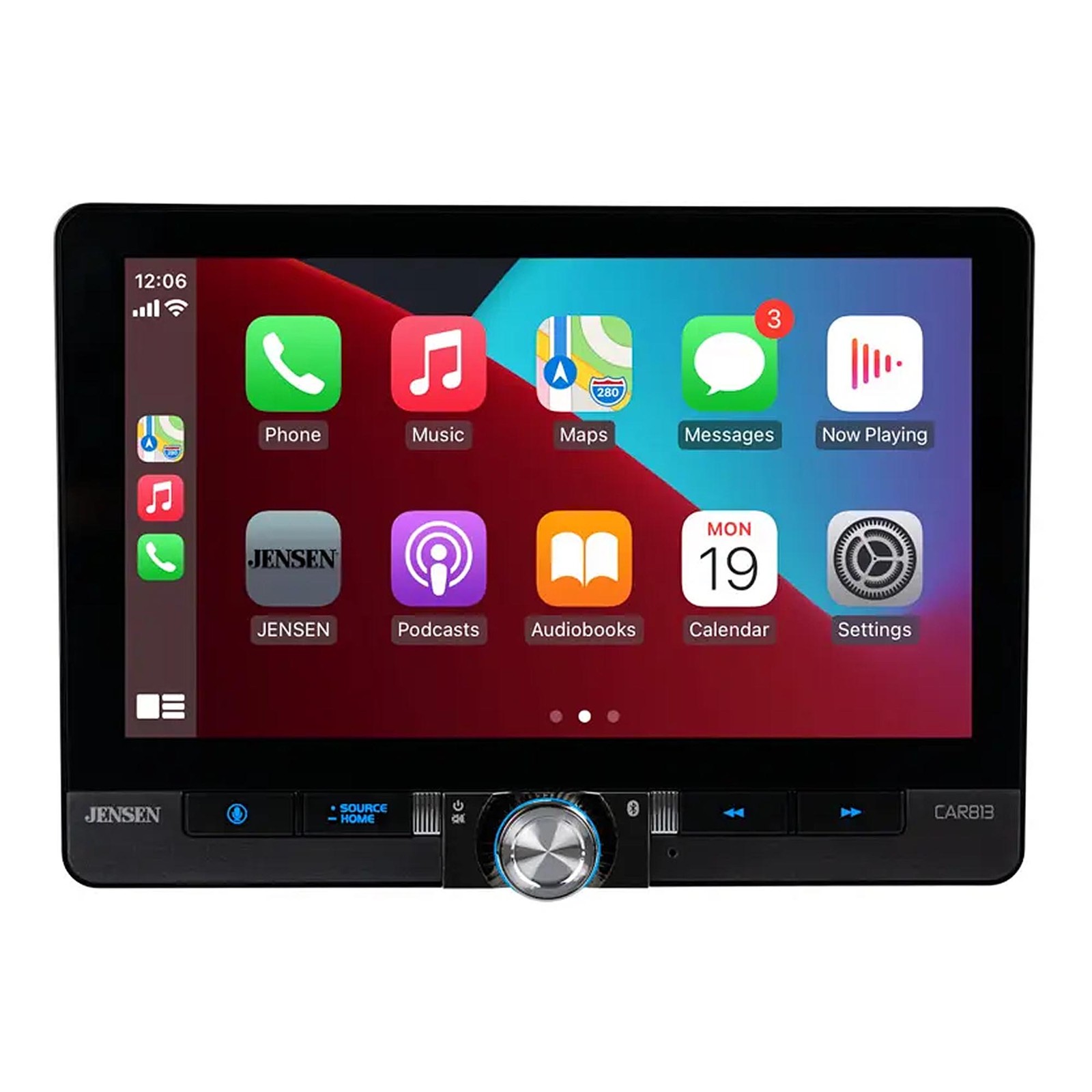 Jensen CAR813 8" Touch Screen Multimedia Receiver, Wireless Apple CarPlay/Auto