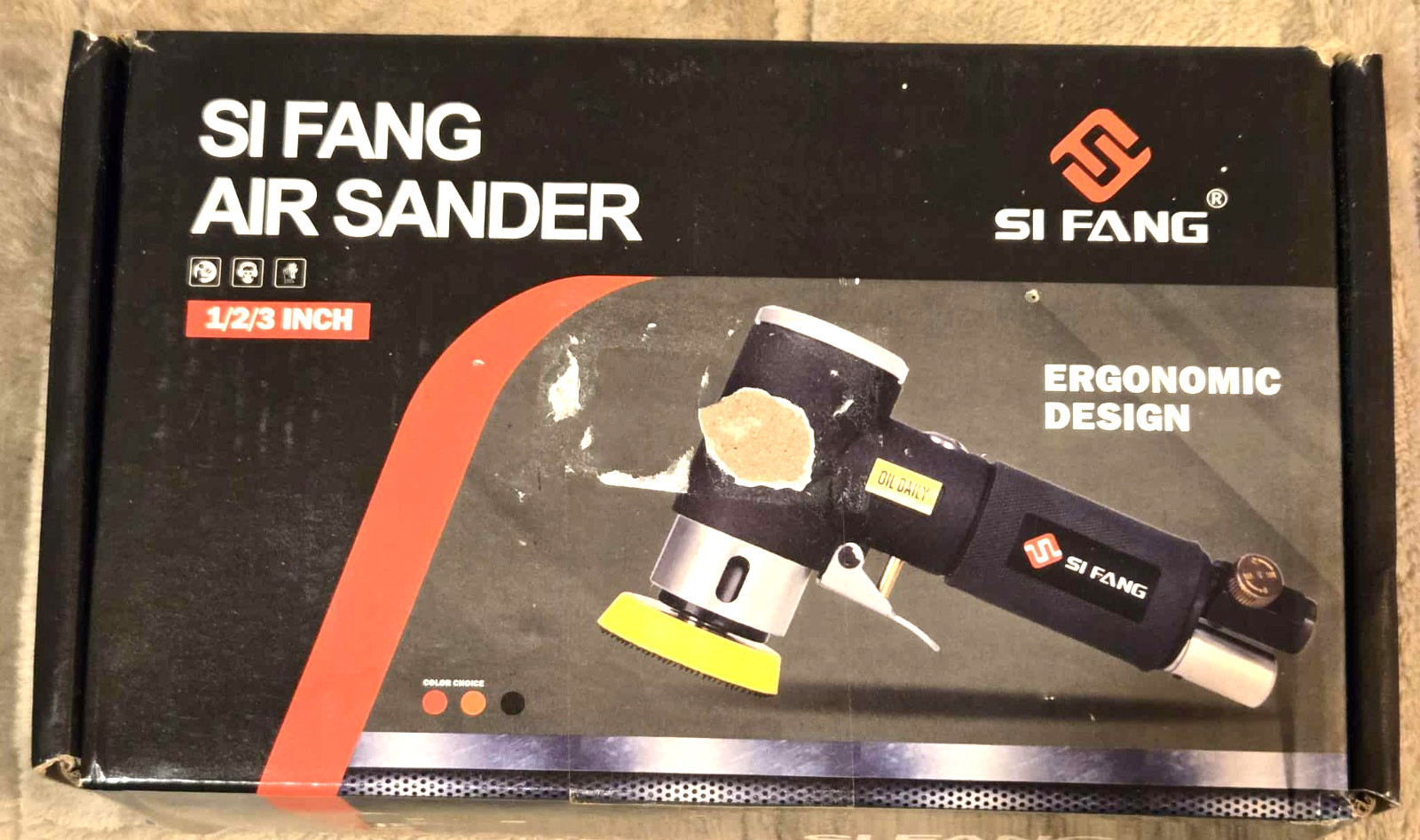 SI FANG 2'' 3'' Mini Orbital Air Sander High Speed Random Orbital Sander Detail