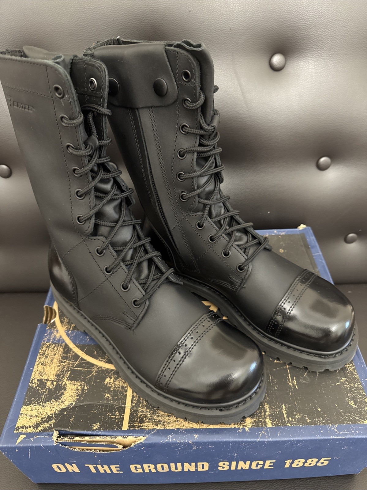 Bates Military Paratrooper 11” Side Zip Boot Black Men’s Size 8.5  Wide E02184