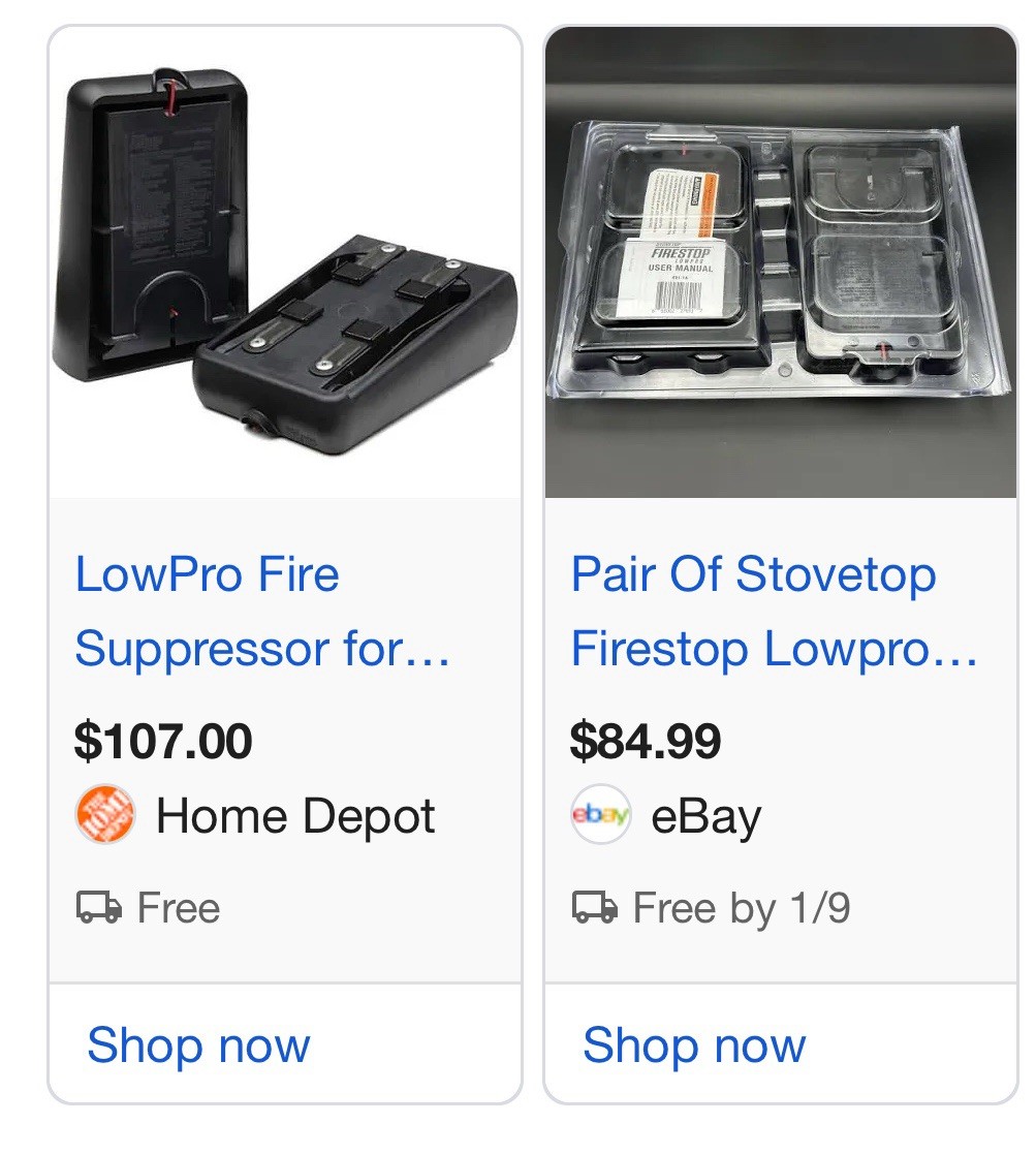 Stovetop Firestop Lowpro Automatic Cooktop Fire Suppression Pair 691-1A