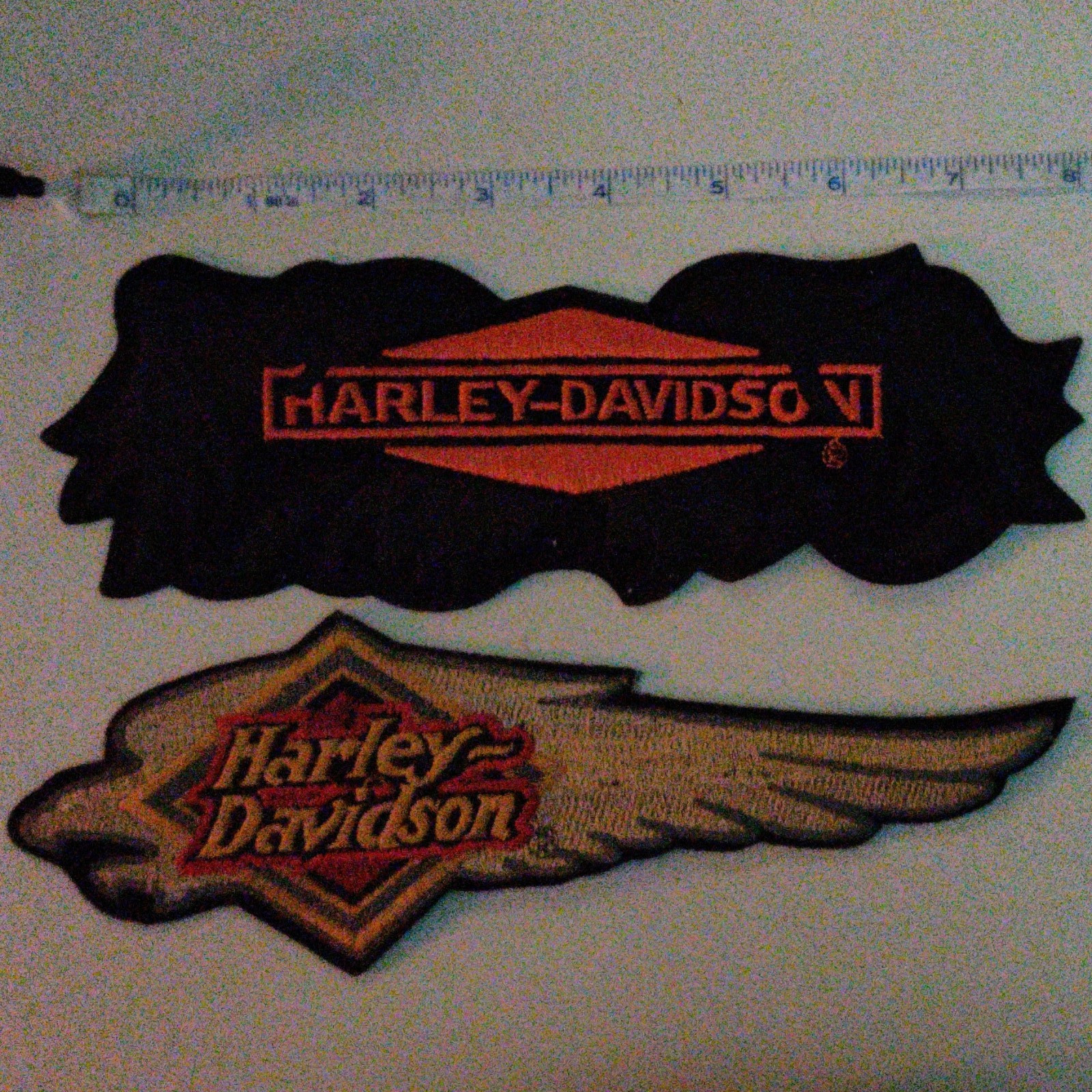 Harley-Davidson Embroidered Patches Lot of 2 Winged Logo Bar & Shield
