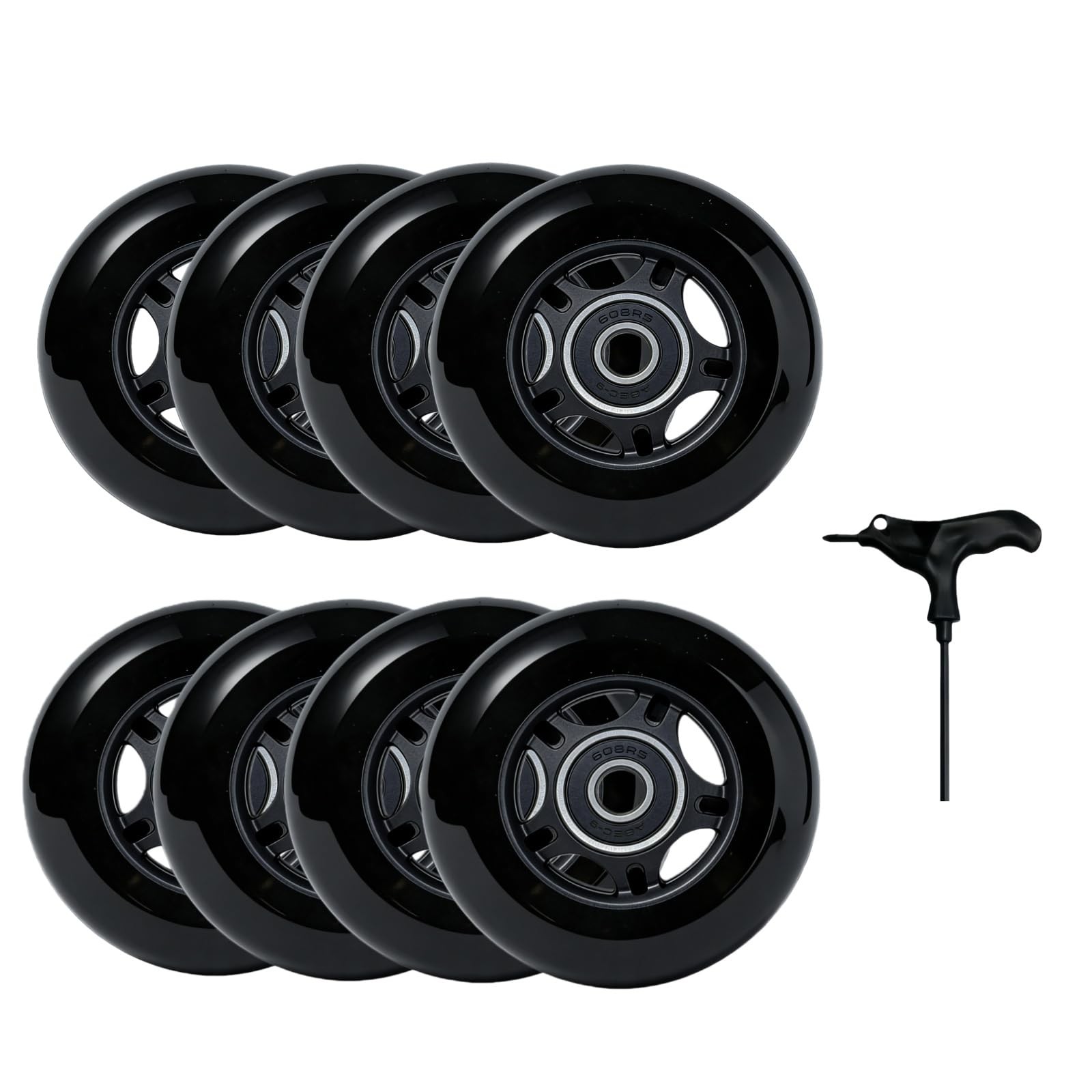 8-Pack Inline Skate Wheels 85A with ABEC-9 Bearings, 64mm 70mm 72mm 76mm 80mm...