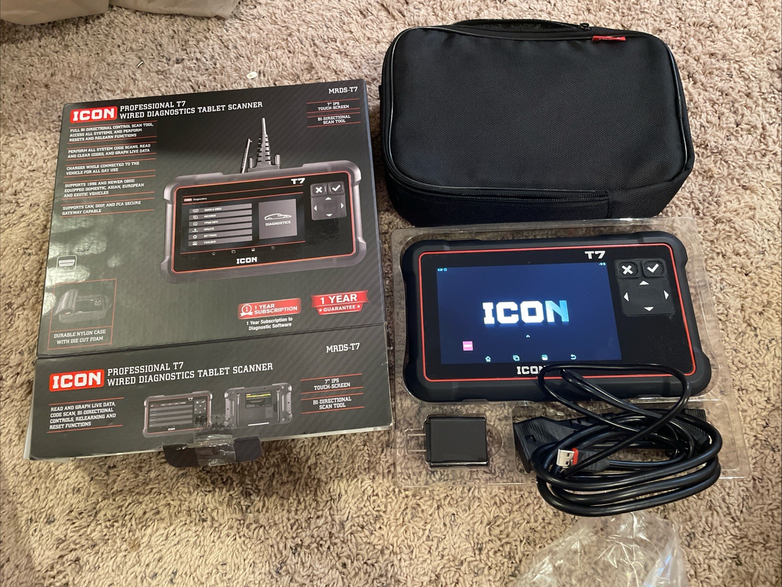 ICON T7 Car Diagnostic Scanner OBD2 Scanner ABS SRS SAS Used Once Mint
