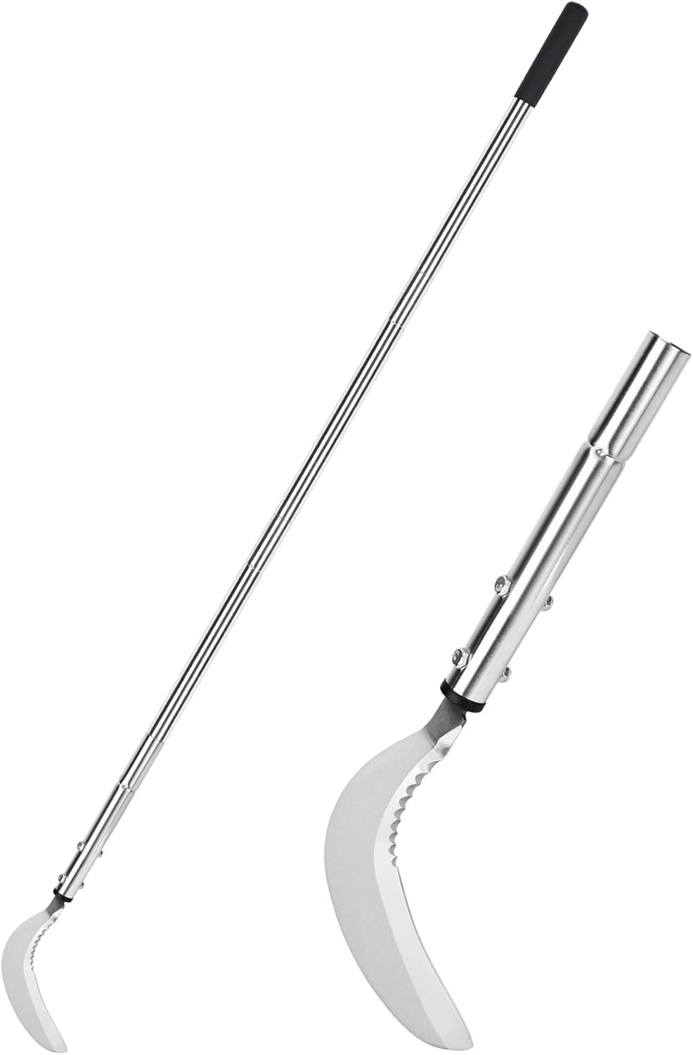 Weeding Sickle, Steel Grass Sickle with Serrated Double-Edged Blade,...